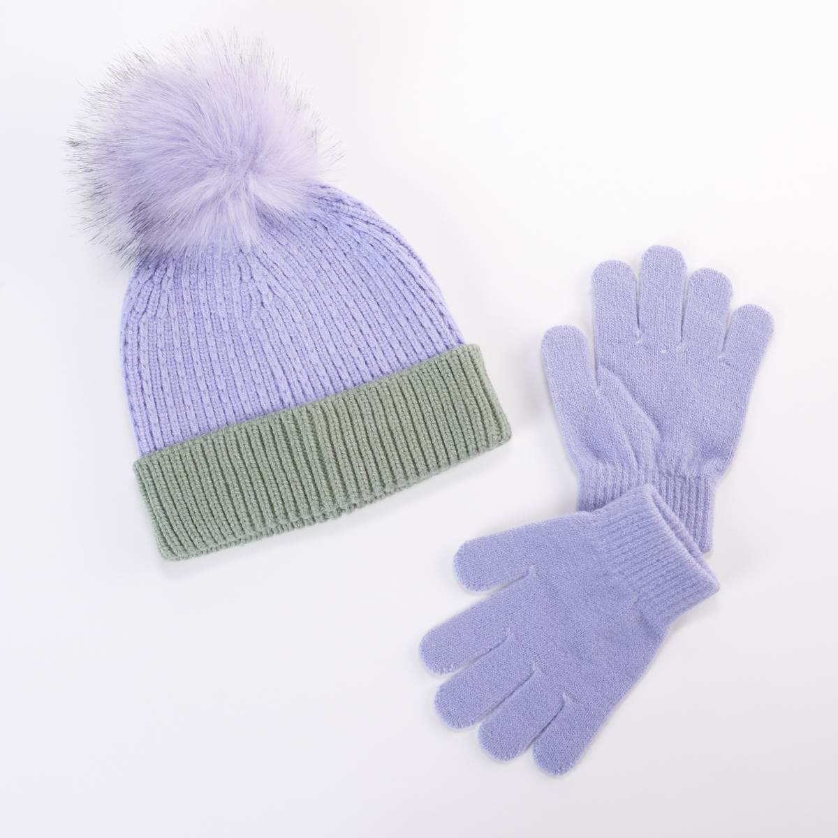 Girls Capelli(R) New York 2pc. Color Block Hat & Gloves Set