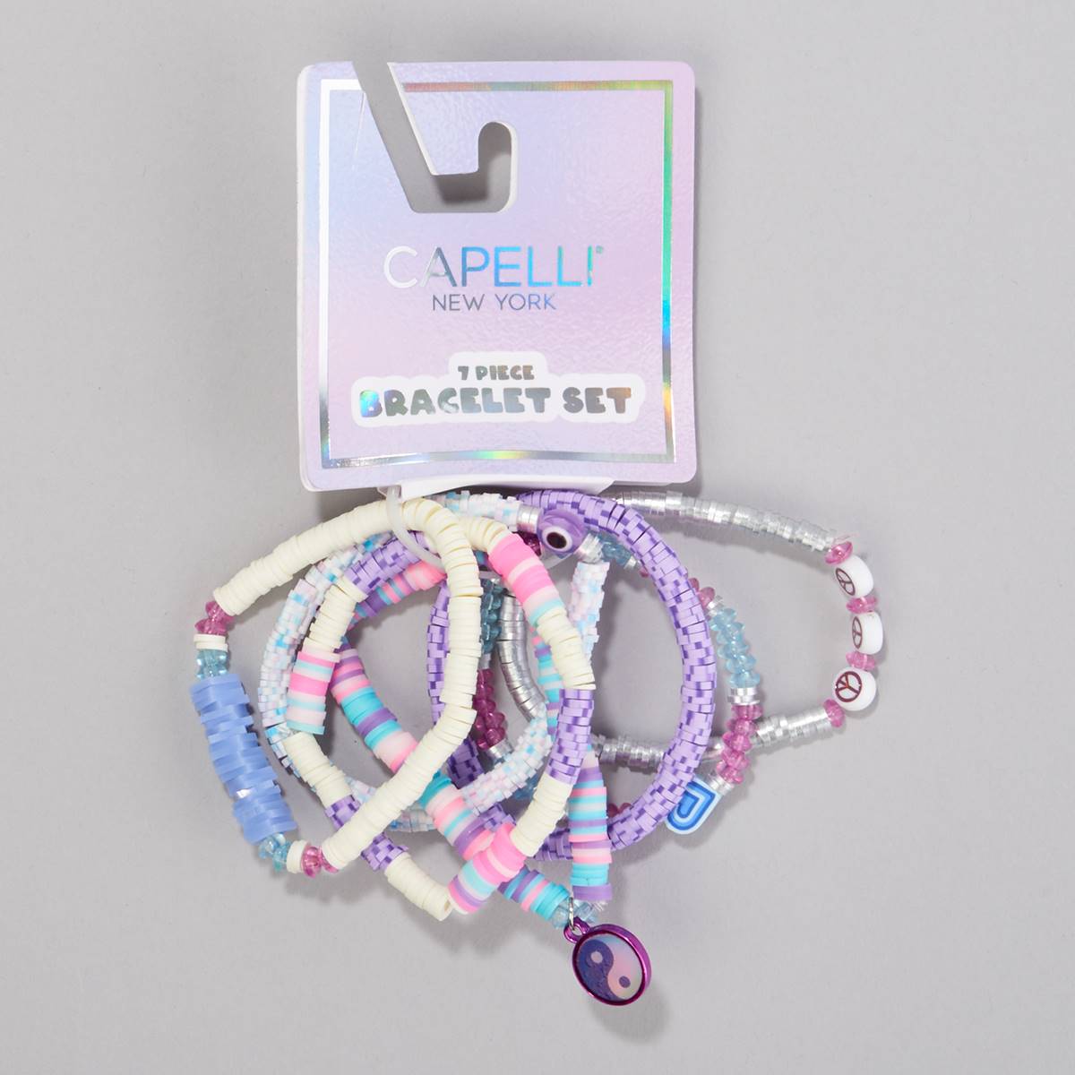 Girls Capelli(R) New York 7pc. Fimo Yin Yang Charm Bracelet Set