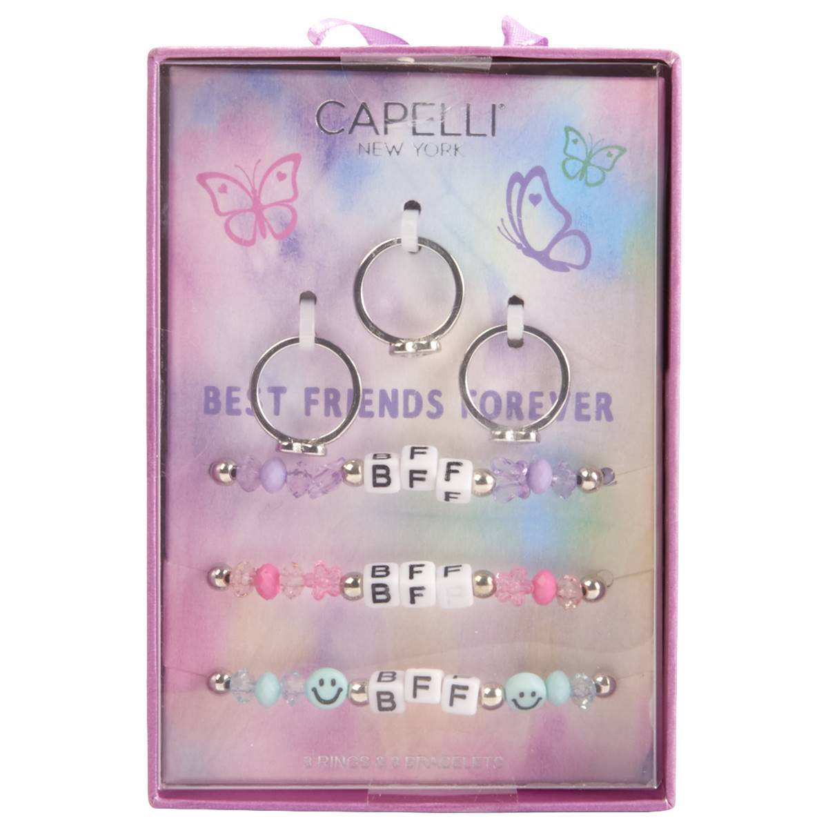 Girls Capelli(R) New York 6pc. BFF Bracelet & Ring Set