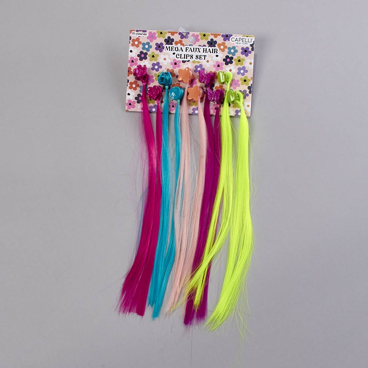 Girls Capelli New York 10pc. Butterfly Claw Clip Hair Extensions