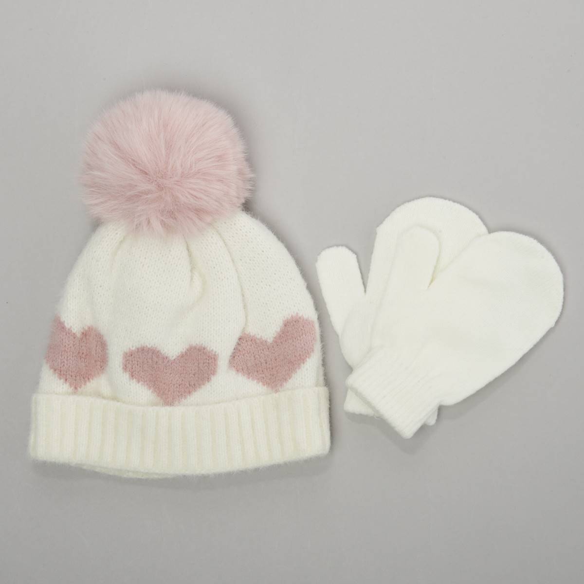 Baby Girl (12-24M) Capelli(R) New York Heart Beanie With Mittens