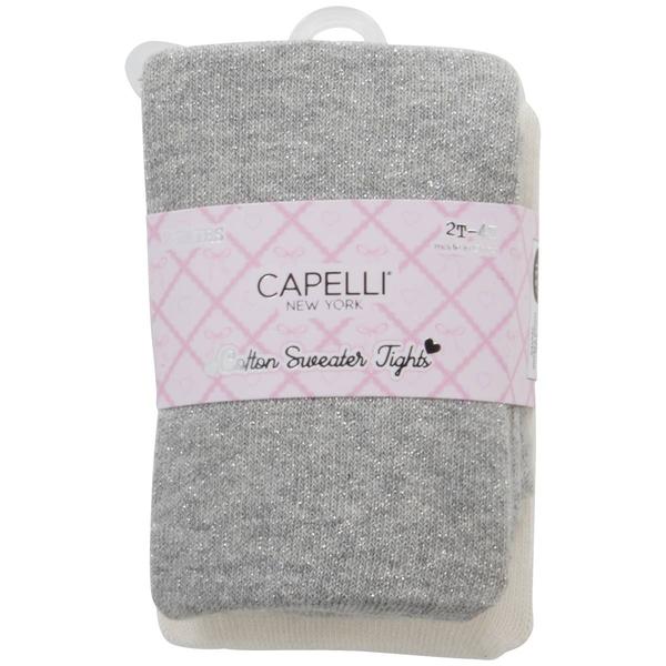 Toddler Girl Capelli(R) New York 2pk. Lurex & Solid Tights