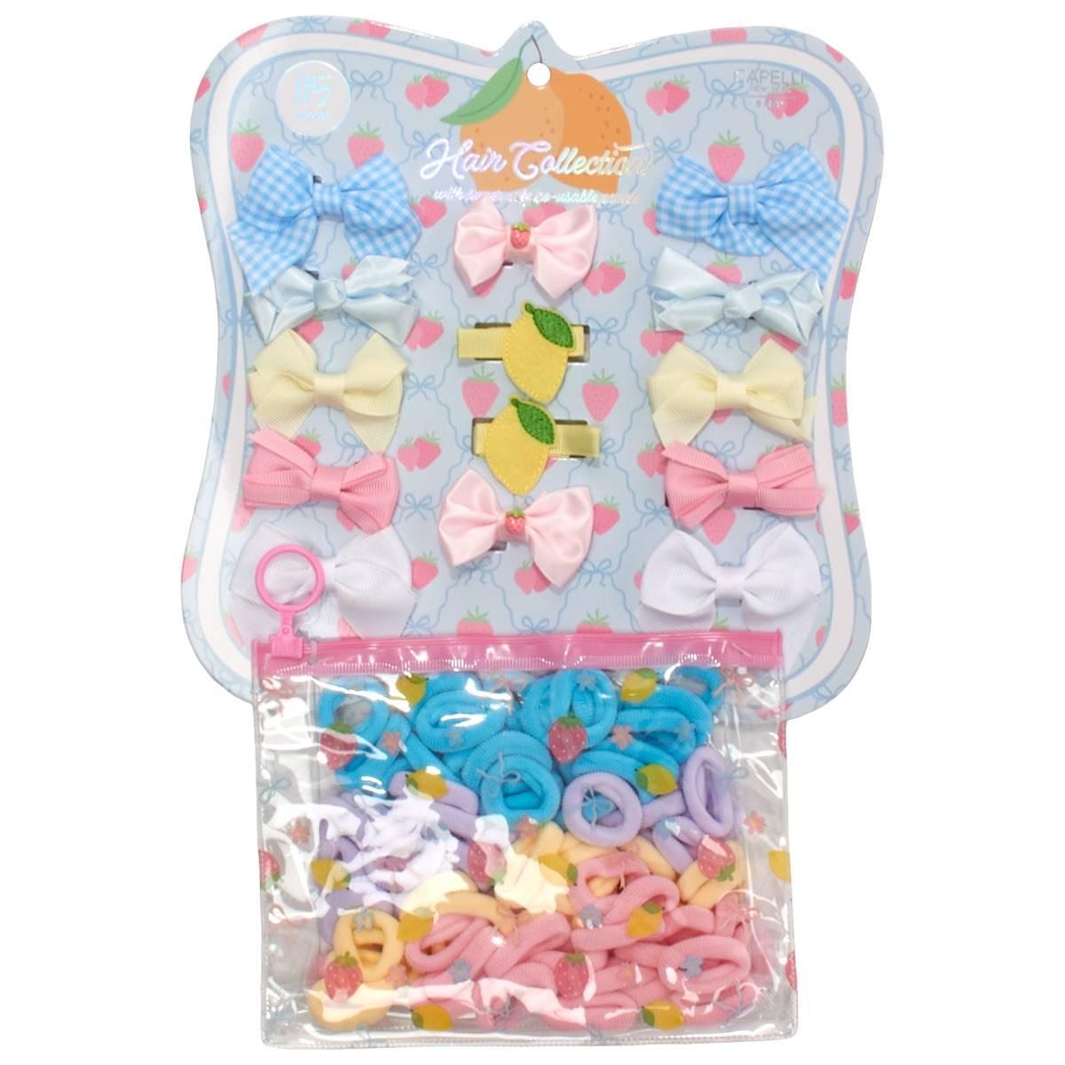 Baby Girl Capelli New York 115pc. Ponies And Bow Hair Clips-Pale