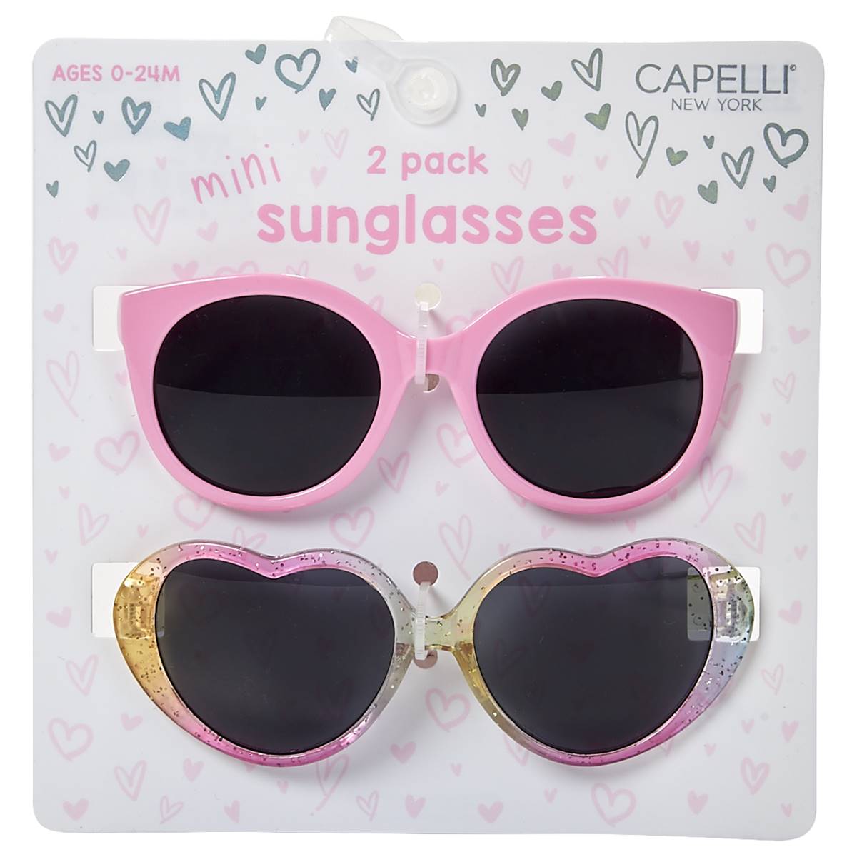 Baby Capelli New York 2pk. Retro Cat Eye/Heart Sunglasses