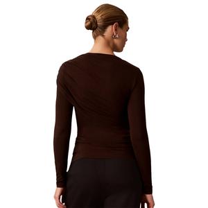 Womens Calvin Klein Long Sleeve High Neck Wrapover Blouse alternate view
