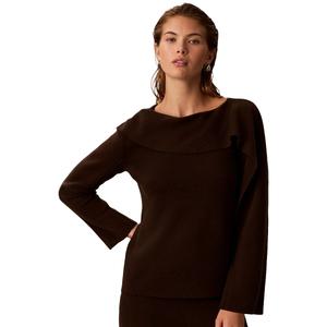 Womens Calvin Klein Long Sleeve Boat Neck Solid Sweater