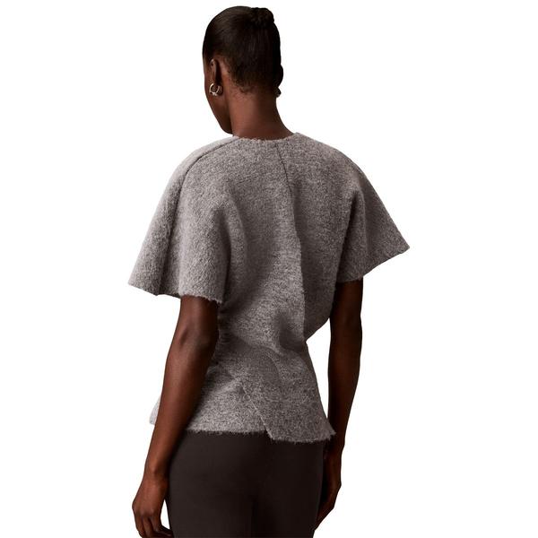 Womens Calvin Klein Short Sleeve Twist Front V-Neck Sweater alternate view