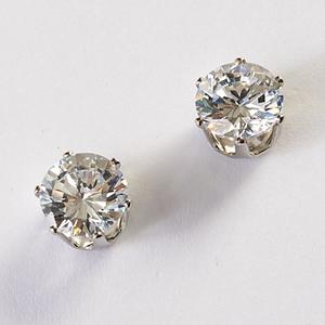 Silver & 6ctw. CZ Stud Post Earrings