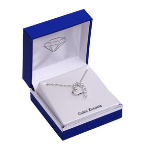 CZ Open Heart Silver-Tone Pendant