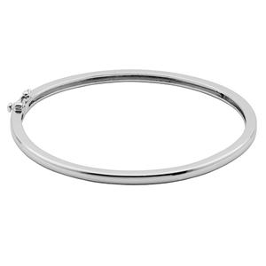 Sterling Silver Square Tube Bangle Bracelet