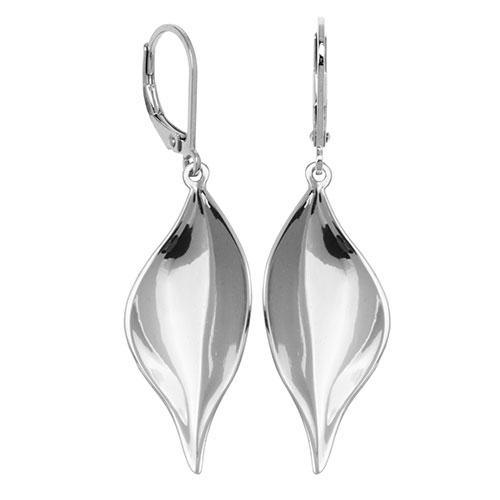 Sterling Silver Leaf Drop Earrings
