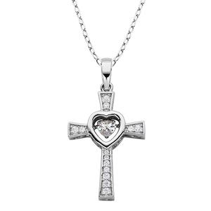 Splendere Dancing Cross Pendant Necklace