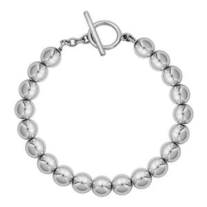 Sterling Silver Beaded Toggle Bracelet