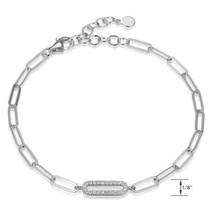 Forever Facets Sterling Silver Paperclip Bracelet alternate view
