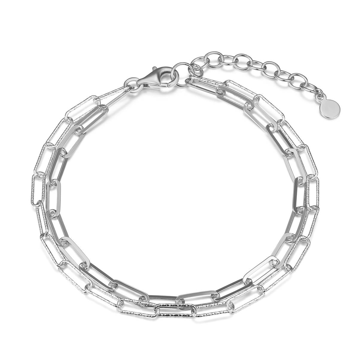 Forever Facets Sterling Silver Paperclip Chain Bracelet