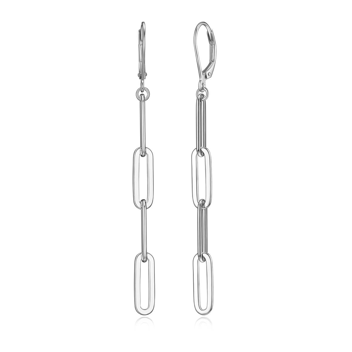 Forever Facets Sterling Silver Chain Dangle Earrings