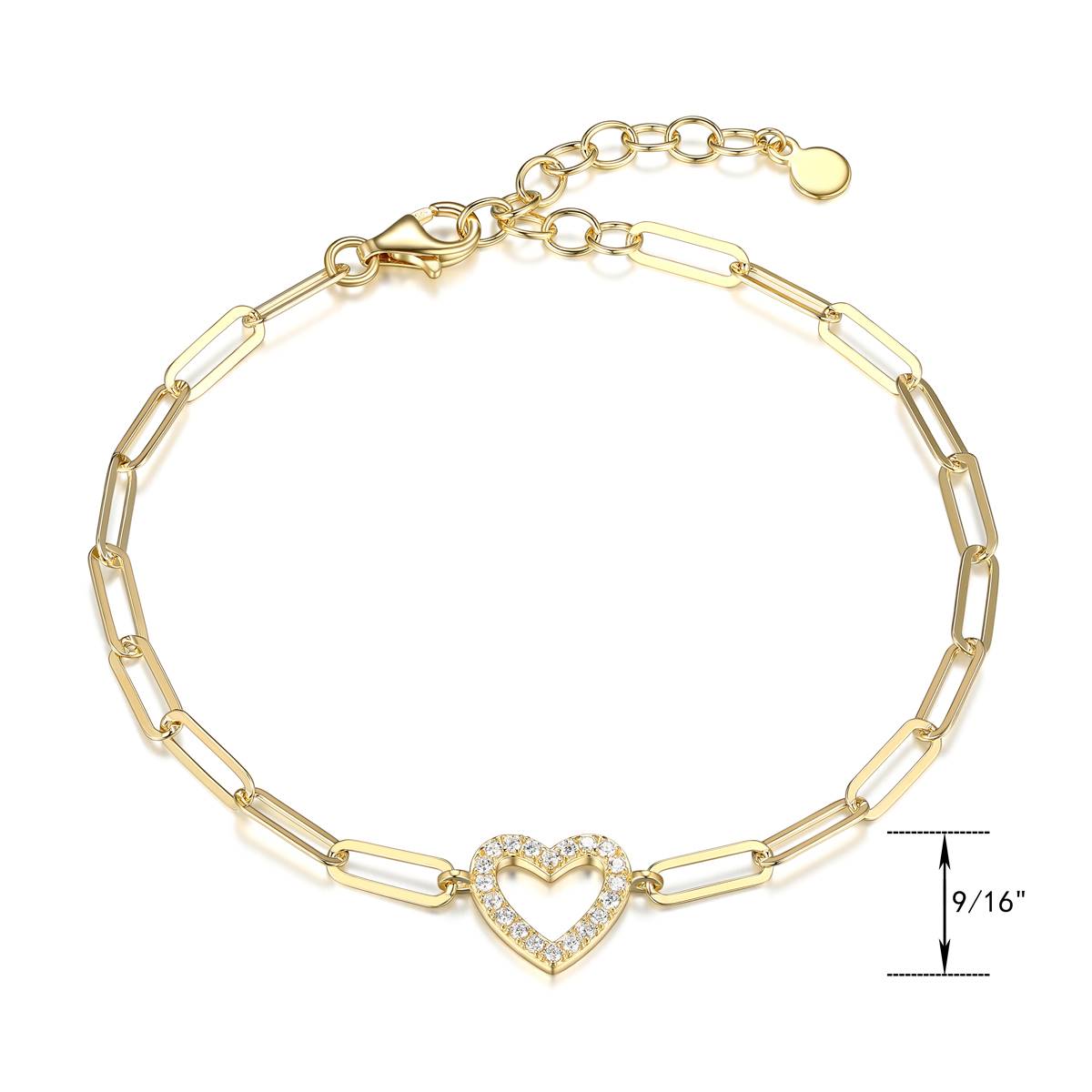 Forever Facets 18kt. Gold Plated Open Heart Bracelet