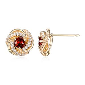 Forever Facets 18kt. Gold Plated January Knot Earrings alternate view