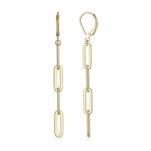 Forever Facets 18kt. Gold Plated Chain Dangle Earrings alternate view