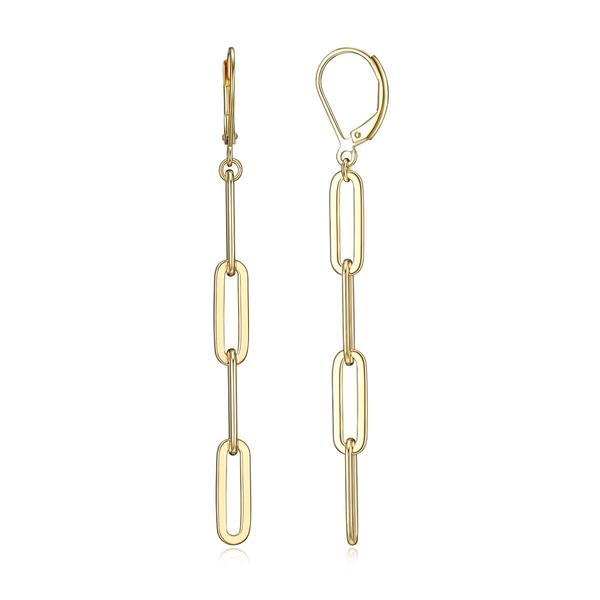 Forever Facets 18kt. Gold Plated Chain Dangle Earrings alternate view
