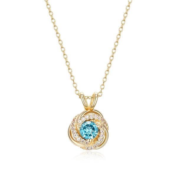 Forever Facets 18kt. Gold Topaz Love Knot Necklace alternate view