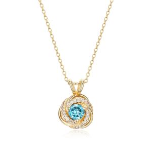 Forever Facets 18kt. Gold Topaz Love Knot Necklace alternate view