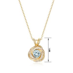Forever Facets 18kt. Gold Aquamarine Love Knot Necklace