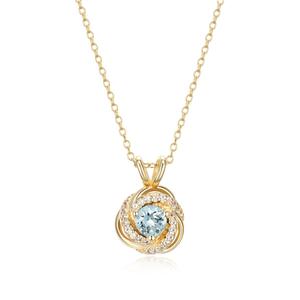 Forever Facets 18kt. Gold Aquamarine Love Knot Necklace alternate view