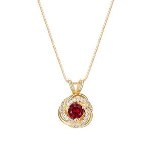 Forever Facets(R) 18kt. Gold Ruby Love Knot Pendant Necklace