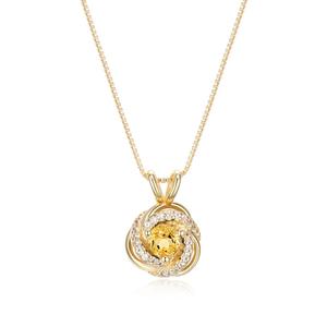 Forever Facets 18kt. Gold Citrine Love Knot Necklace