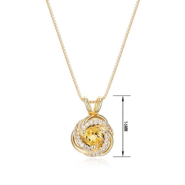 Forever Facets 18kt. Gold Citrine Love Knot Necklace alternate view