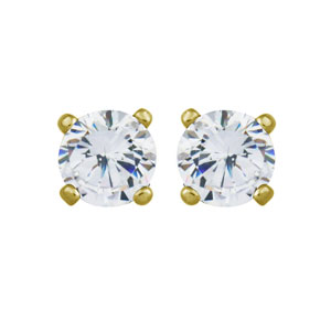 18kt. Gold Plated /Sterling Silver CZ Stud Earrings