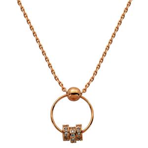 18kt. Rose Gold Over Bronze Rings CZ Necklace