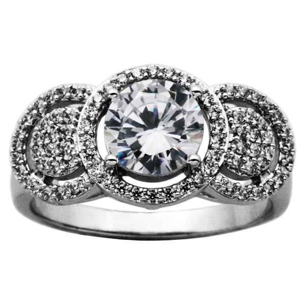 CZ 3 Circle Statement Ring
