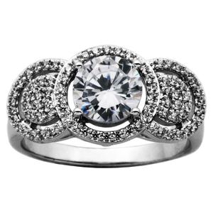 CZ 3 Circle Statement Ring