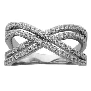 CZ Crossover Band Ring
