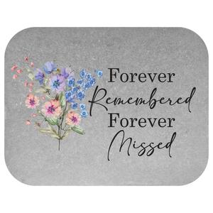 Forever Remembered w/ Flowers Rectangle Memorial Stone
