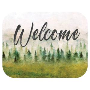 Welcome w/ Forest Background Rectangle Garden Stone