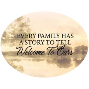 Every Family w/ Lake Background Oval Garden Stone