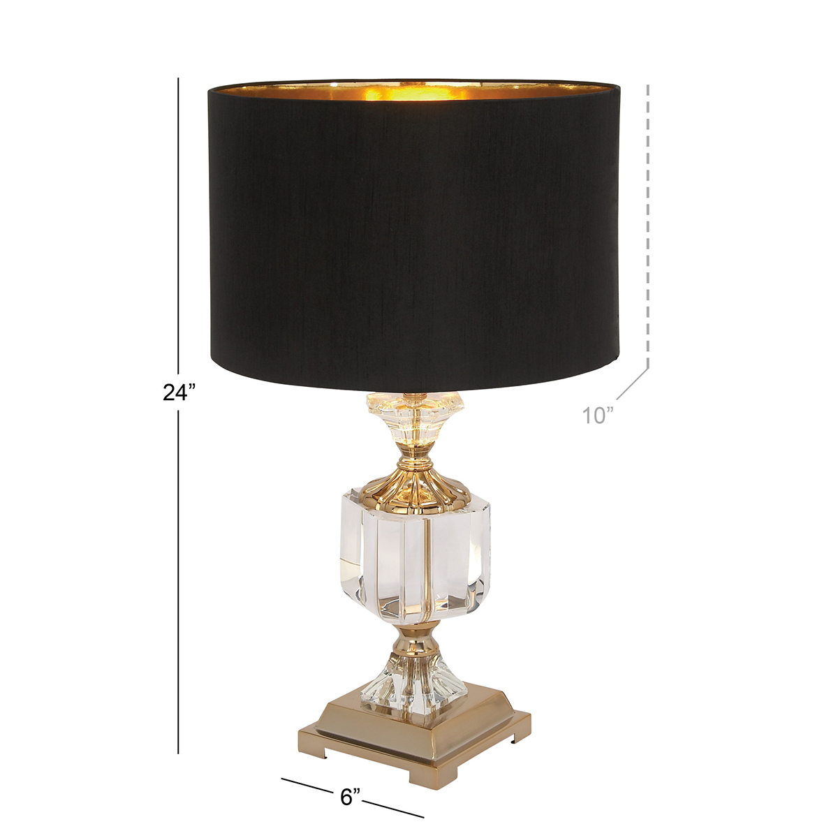 9th & Pike(R) Gold Crystal Glam Table Lamp