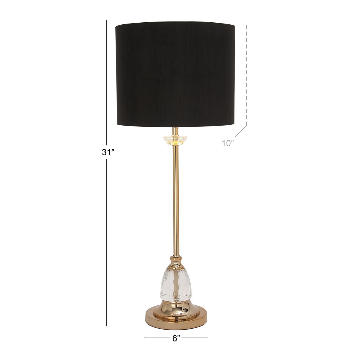 9th & Pike(R) Gold Metal Glam Table Lamp