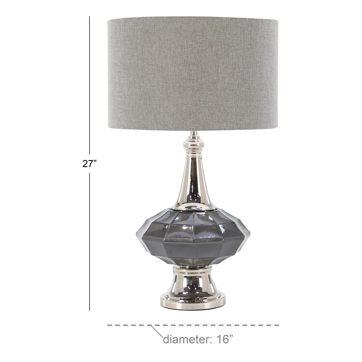 9th & Pike(R) Silver Glass Traditional Table Lamp