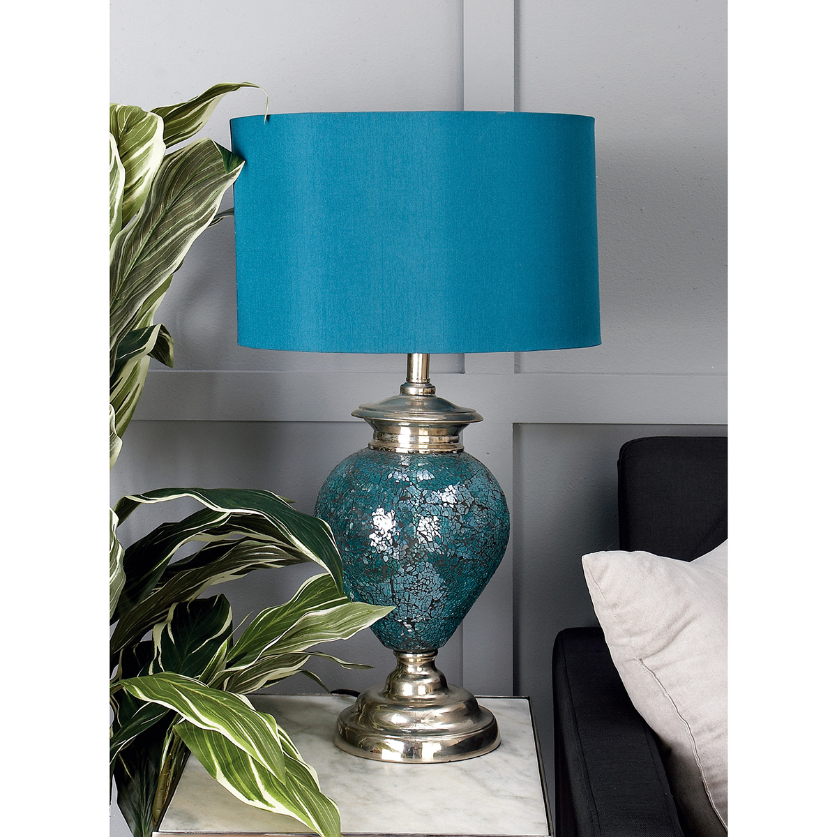 9th & Pike(R) Silver Glass Tuscan Table Lamp