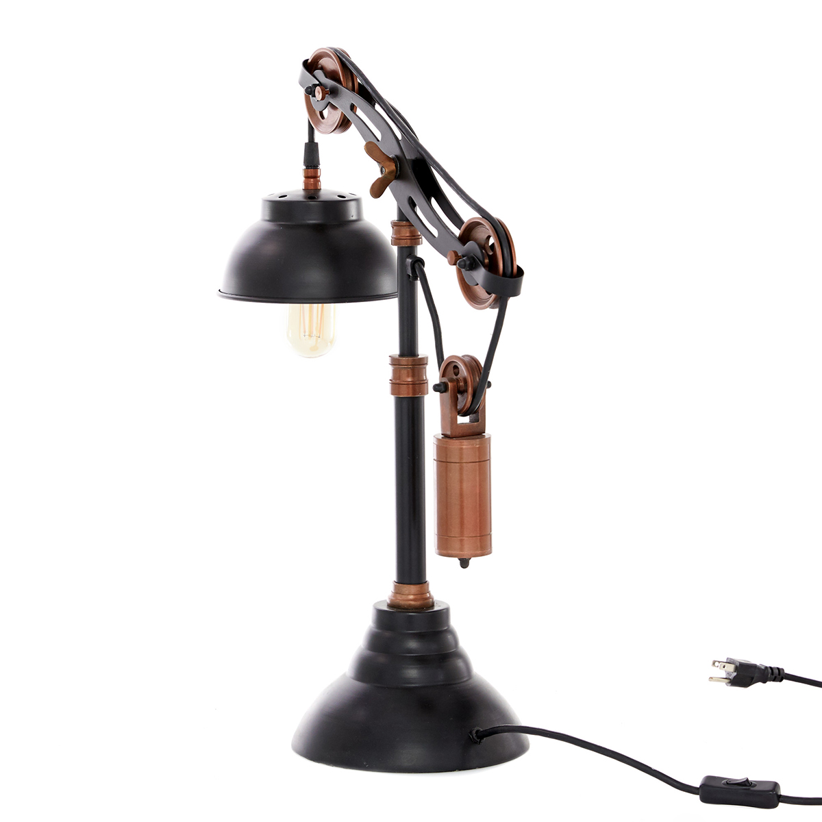 9th & Pike(R) Black Industrial Table Lamp