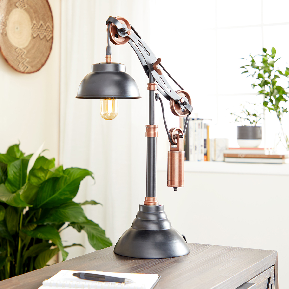 9th & Pike(R) Black Industrial Table Lamp