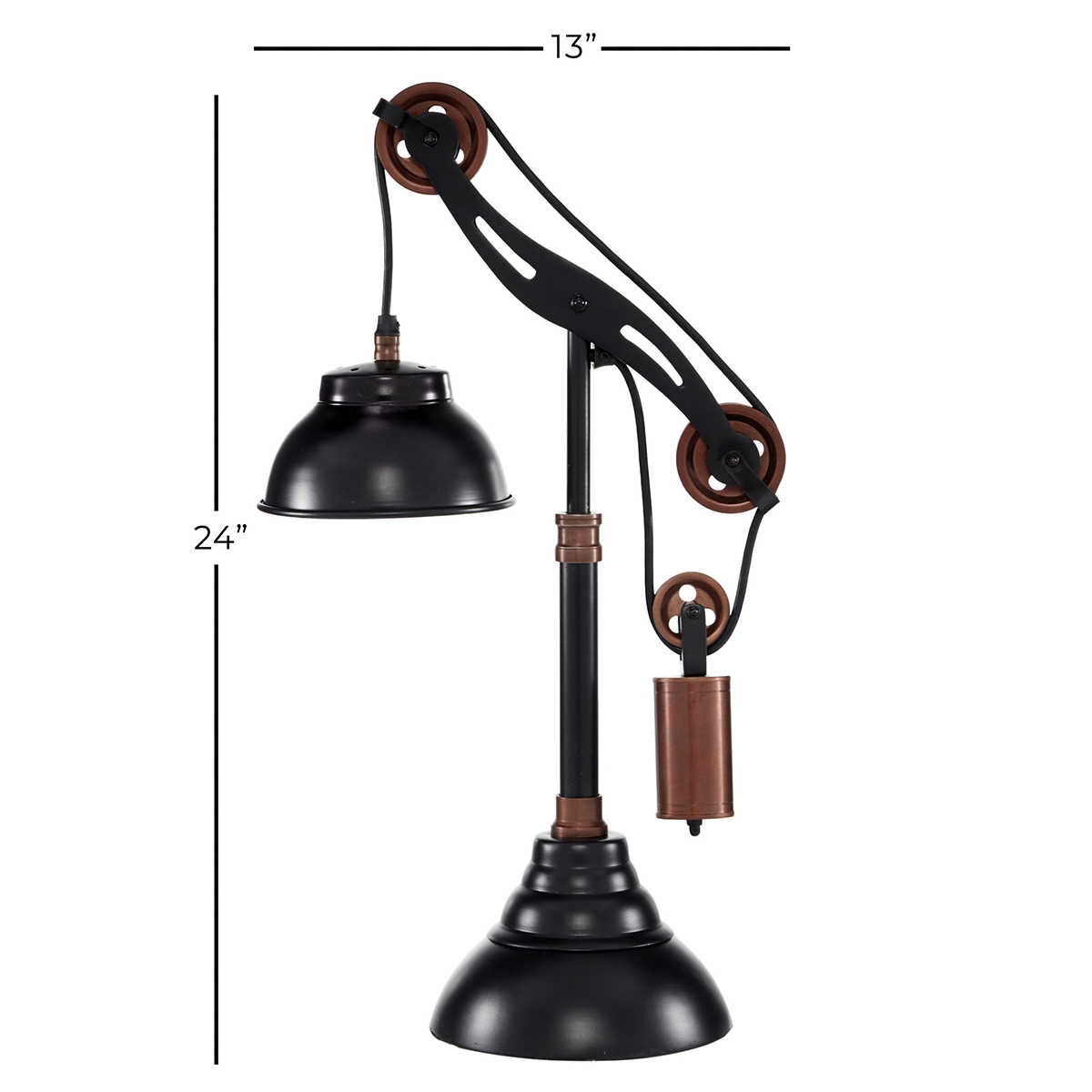 9th & Pike(R) Black Industrial Table Lamp