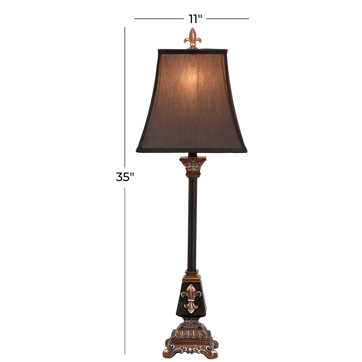 9th & Pike(R) Dark Brown Tuscan Table Buffet Lamp