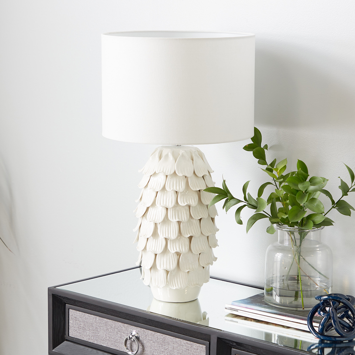 9th & Pike(R) White Ceramic French Country Table Lamp