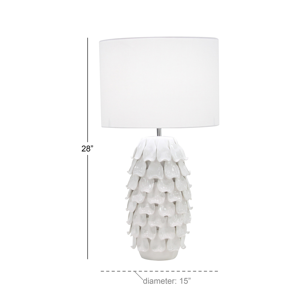 9th & Pike(R) White Ceramic French Country Table Lamp