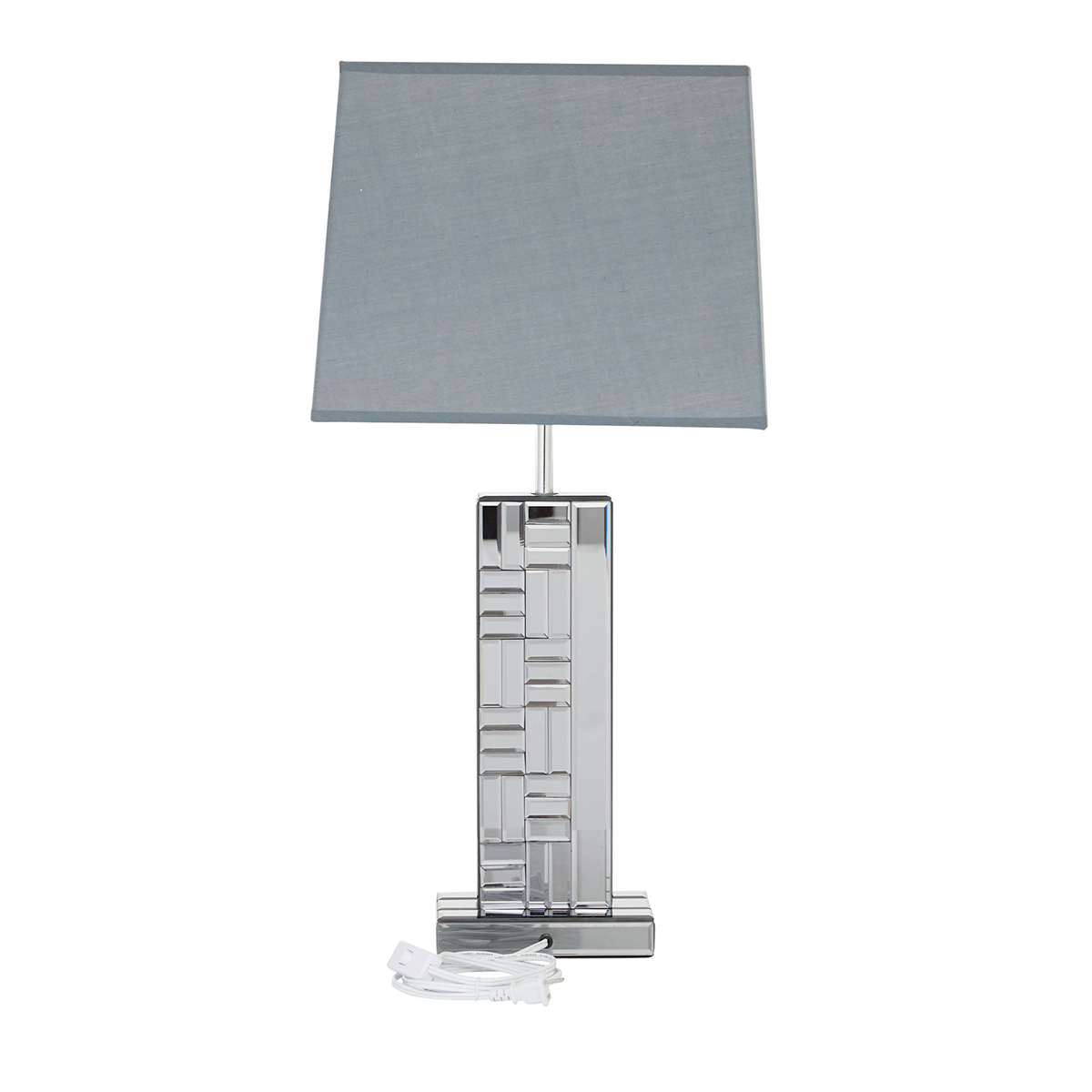 9th & Pike(R) Silver Glass Mirror Glam Table Lamp